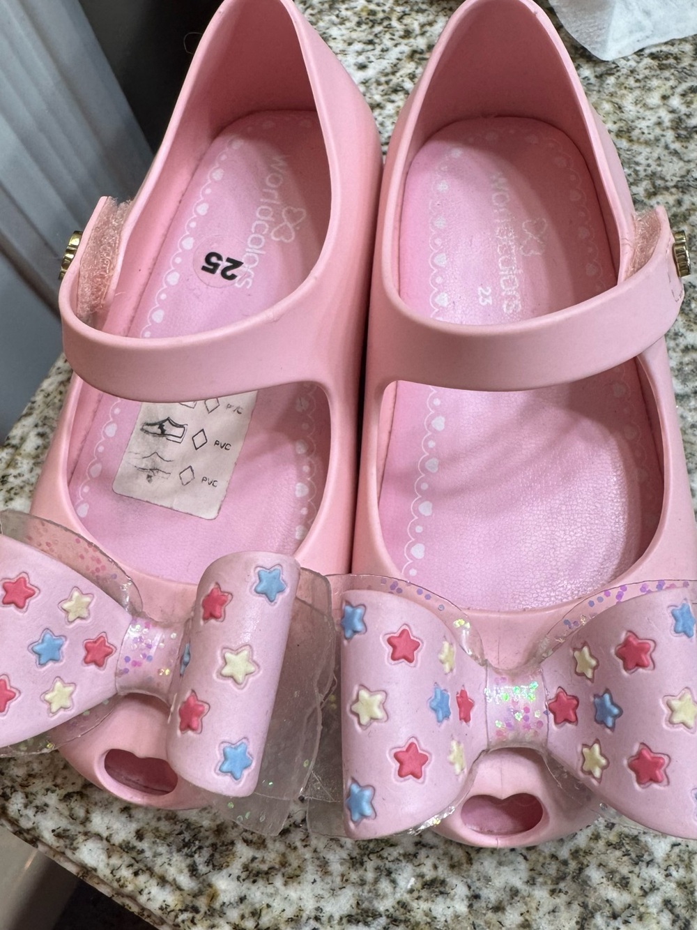 NWT-Mini Melissa Pink Star Bow Mary Jane Shoes